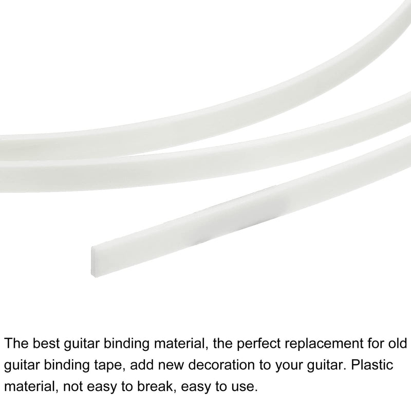 MECCANIXITY Plastic Binding Purfling Strip 1650x6x1.5mm Guitar Binding Edge Trim for Acoustic Classical Guitar White 2 Pack