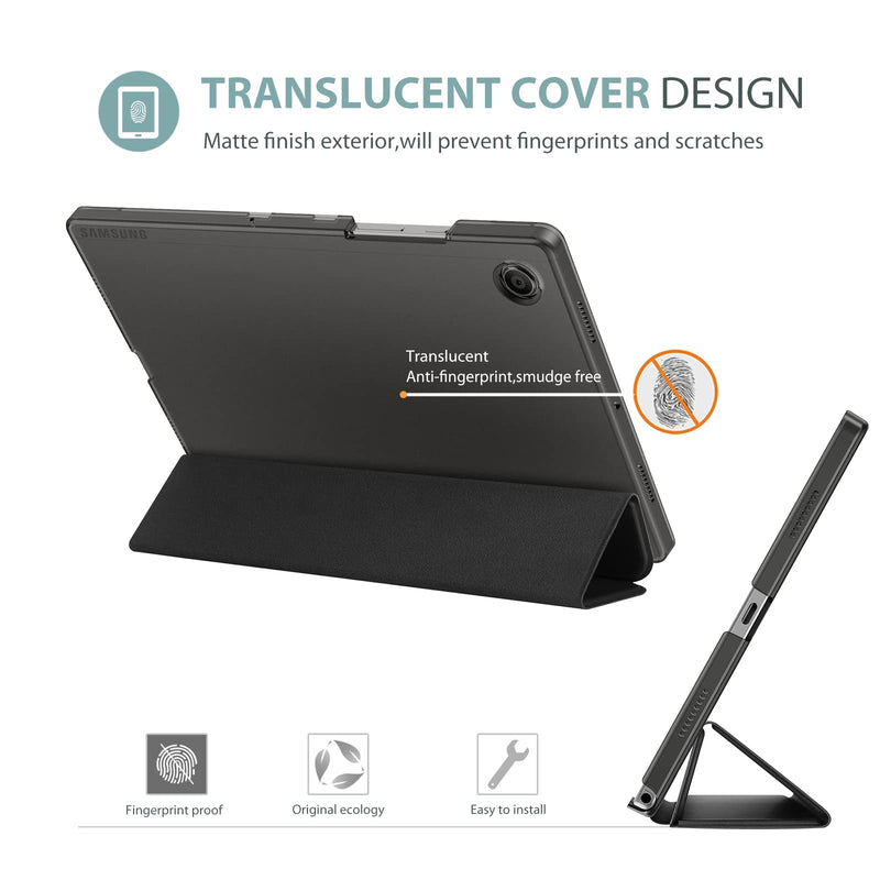 Smart Case for Galaxy Tab A8 10.5, Slim Stand Hard Back Shell Protective Smart Cover Case for Galaxy Tab A8 10.5 Inch 2022 SM-X200 X205 X207 -Black Black