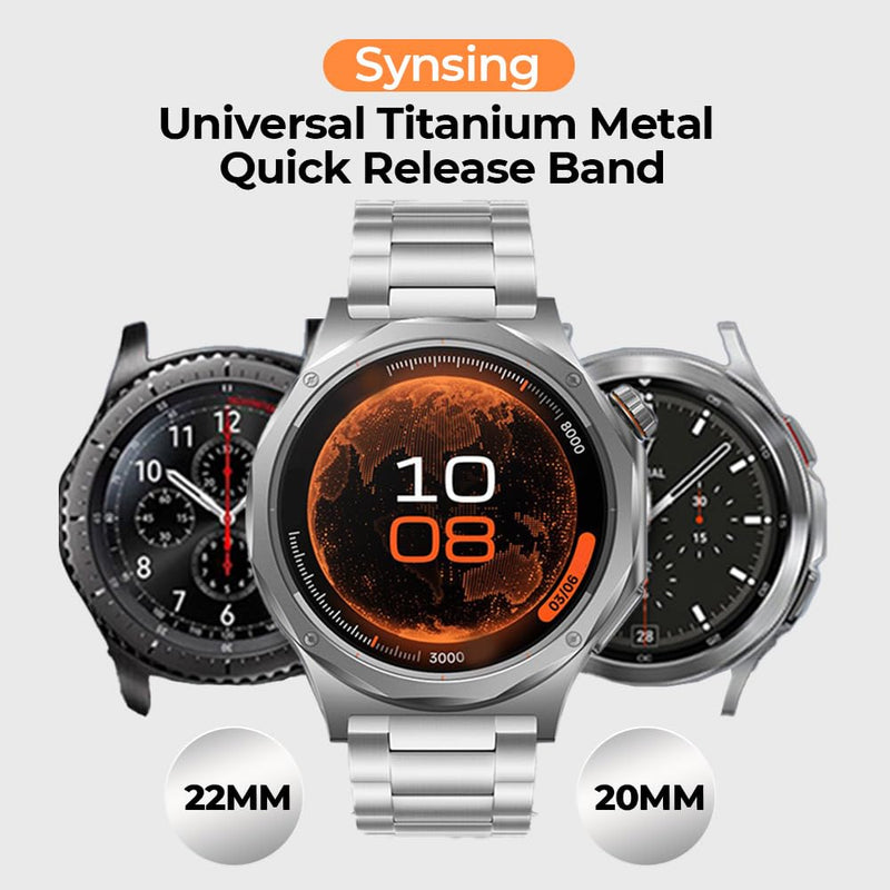 No Tool Titanium Quick Release Band 20mm 22mm for Galaxy/Garmin | Metal Watch Strap for Samsung Watch 7/6/5/4/3,Garmin Vivoactive 4S/Vivomove 3S/Venu 2S, Huawei | Lightweight,Skin-Friendly titanium grey
