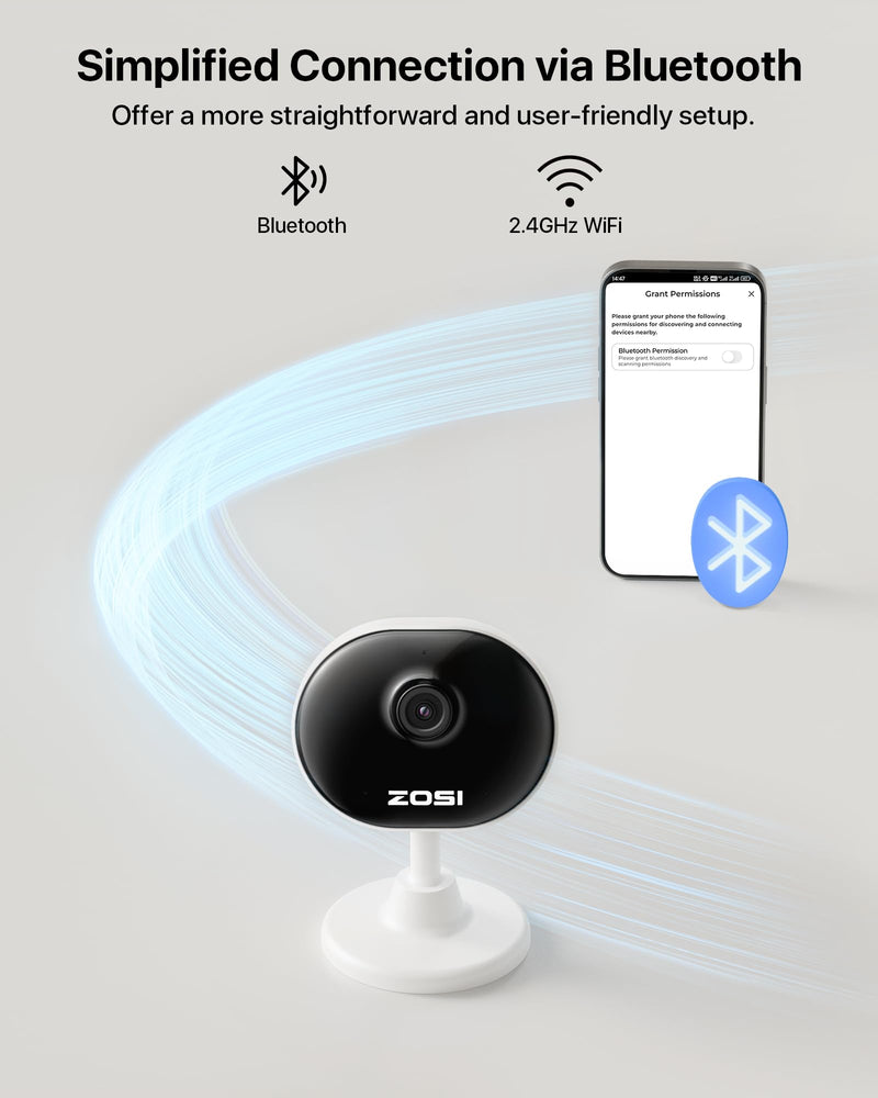 ZOSI Indoor Security Camera for Baby/Pet Monitor, C688 1080P Home Surveillance WiFi Camera with Phone App, AI Motion Detection, 2-Way Audio, Night Vision, SD Card/Cloud Storage, Works with Alexa 2MP WiFi Cam