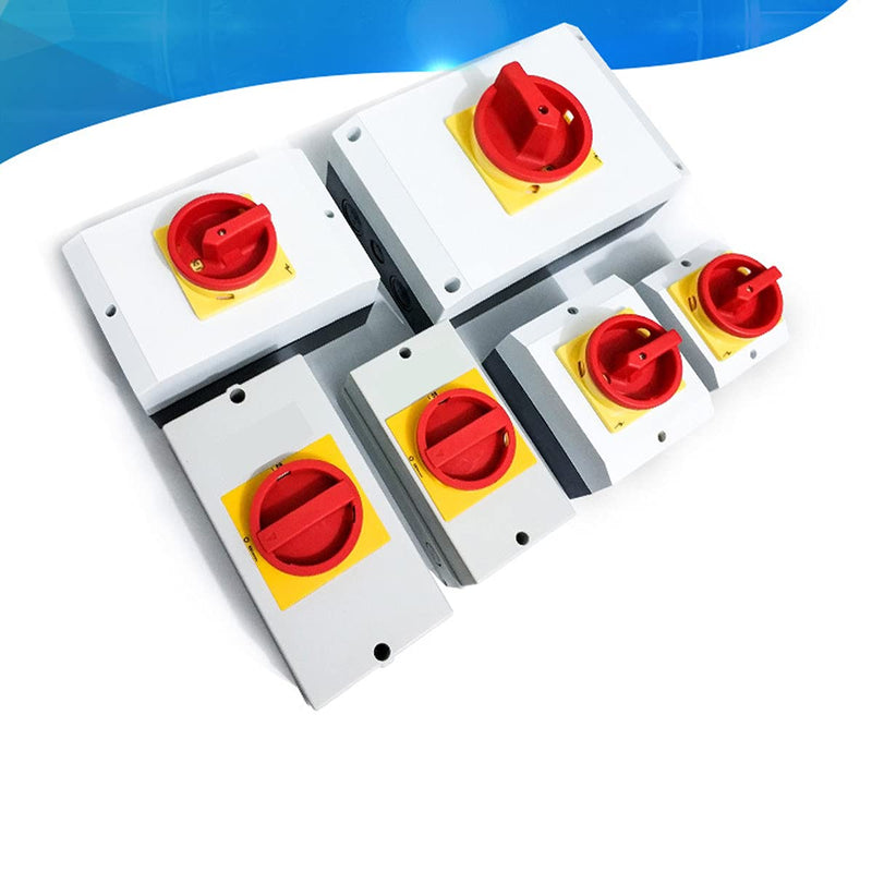1Pcs Universal Changeover Selector Switch Load Isolation Switch Universal Changeover Switch, Waterproof and Dustproof Sealed Box, LW30-32A 380V 3P 32A, Master Load Switch, Equipment Power Cut Off