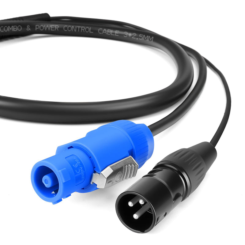 SMALL-EYE 3 Pin DMX & Power Con Combo Link Cable 5 ft – 13AWG Power Control DMX Male to Female Cord for Lighting Fixtures 5 Feet