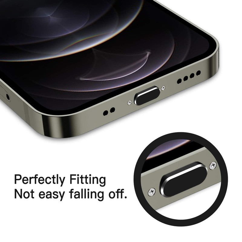 [AUSTRALIA] - TITACUTE 2 Pack Anti Dust Plugs for iPhone 14 Pro Max 13 11 12 Mini Dust Cover 8 Pin Dust Plug + Mini Storage Box iPhone Charging Port Plugs for iPhone Xs XR X 8 7 Plus SE AirPods iPad Mini Air Black 