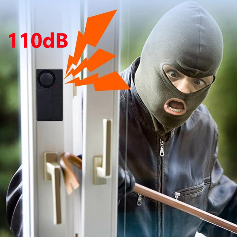 [AUSTRALIA] - Mengshen Wireless Anti Theft Vibration Door Window Alarm Motion Sensor with 2 Remote Control Burglar Alarm for Bicycle EBikes Scooter Car 110dB Loud (4 Sensors with 2 Remote Control) 