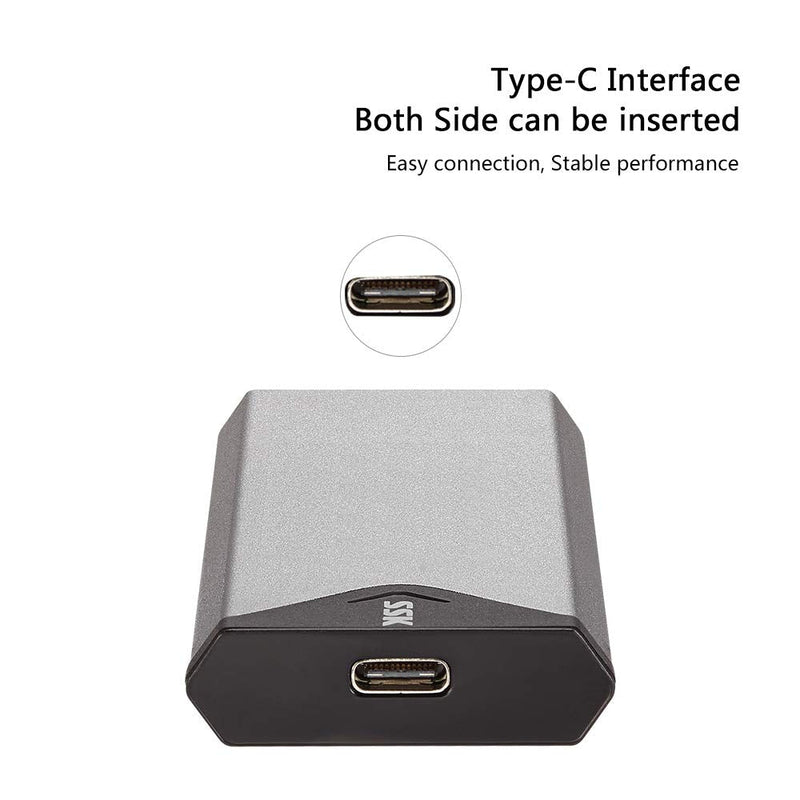 SSK Aluminum USB 3.2 Gen 1 to M.2 SATA NGFF SSD Enclosure Adapter, External SATA Based M.2 Solid State Drive Enclosure Reader (for M.2 SATA SSD only)