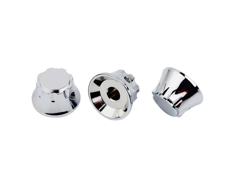 Guyker 3Pcs Top Hat Guitar Potentiometer Control Knobs 6mm Dia. Shaft Pots - Brass Bell Cap Speed Tone Volume Knob Replacement Parts for Electric Guitar or Precision Bass - chrome
