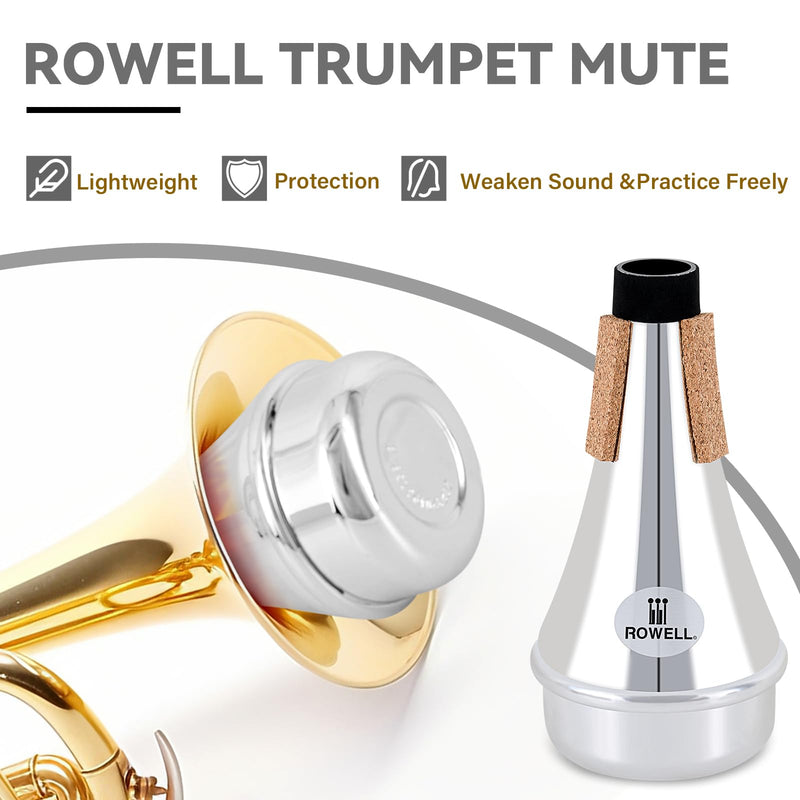 [AUSTRALIA] - ROWELL Trumpet Mute, ABS Straight Trumpet Mute,Lightweight Practice Trumpet Mute,Trumpet Acessories for Beginner.(Sliver) Single Sliver 