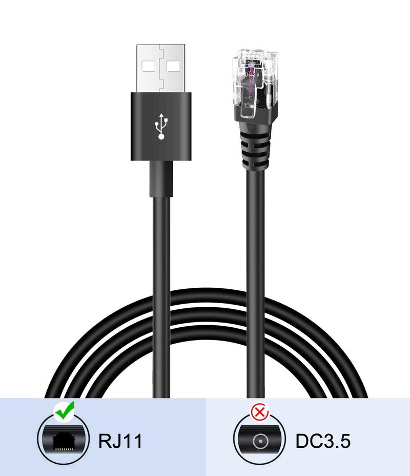 [AUSTRALIA] - Radar Detector Cable,USB to RJ11 Plug Cable Compatible with Uniden R3 R7 R1 Radar Detector,Escort 360, Passport 9500i/7500S/8500/7500/6800,5V/12V Car Lighter Adapter Cable RJ11-2M 