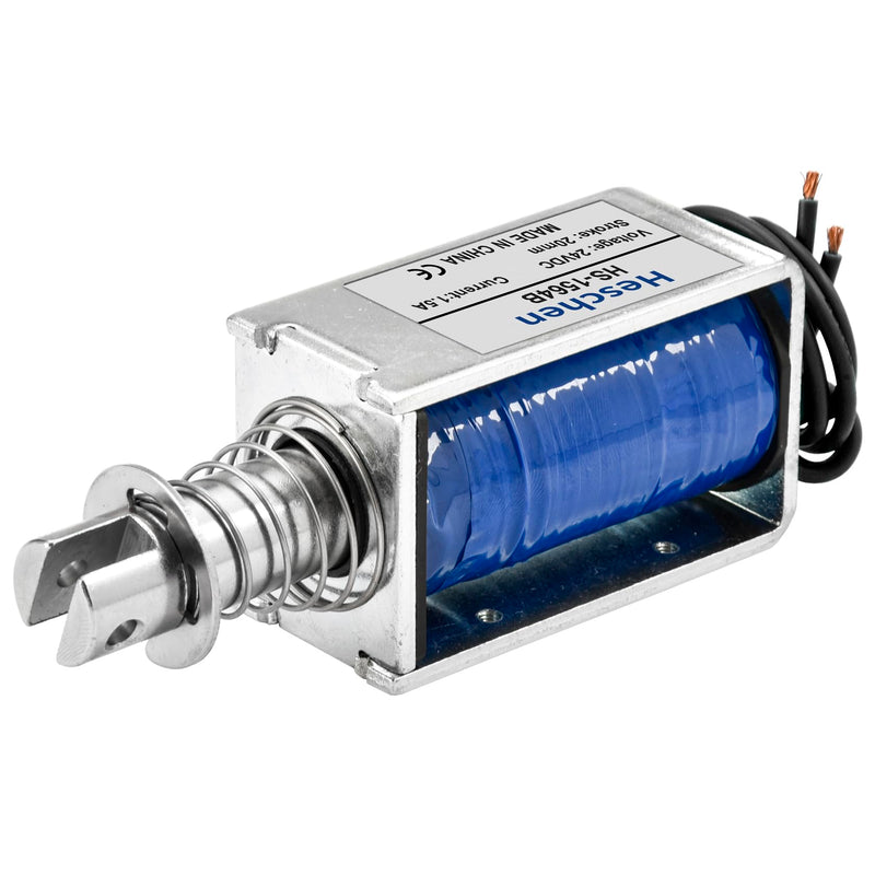 Solenoid Electromagnet, HS-1564B, DC24V 1.5A, 20mm Stroke, Force 60N, Push Pull Type, Open Frame, Linear Motion
