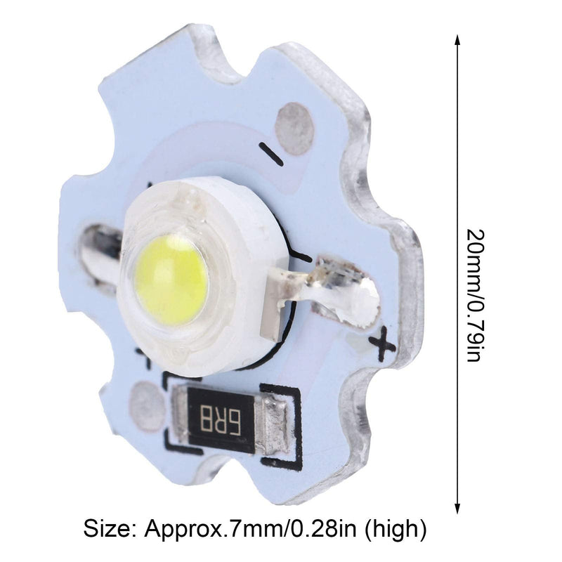 Pack of 25 5 V LED Light LED Chip, 200 lm 1 W High Performance LED Chips with Aluminium Plate, Light Beads Brightness Light Source Chip for DIY Lighting Fixtures (Cool White Light)