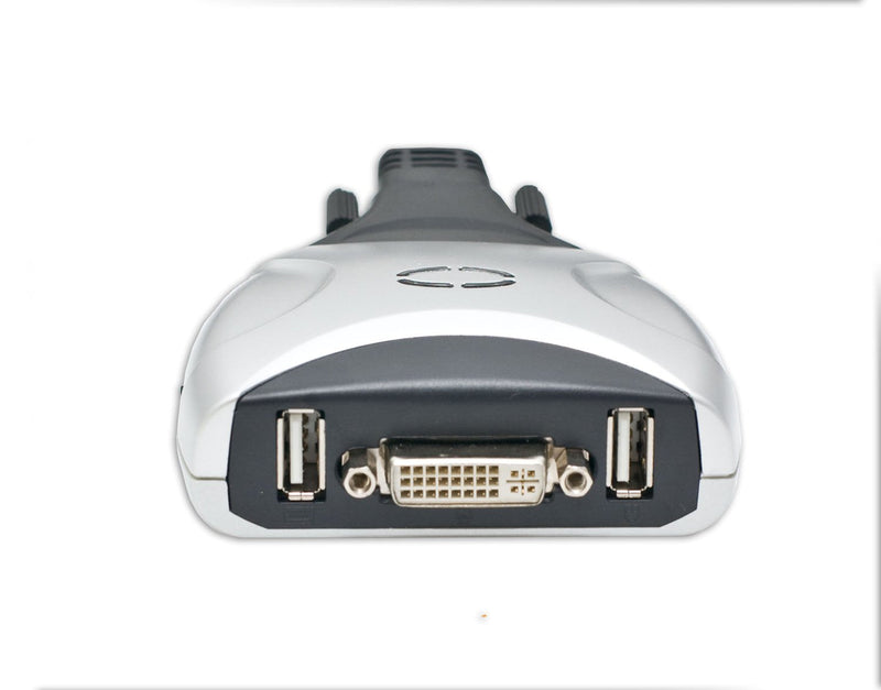 2 Port KVM Switch 1920 X 1200 - DVI W/ Audio and USB 2.0 Hub – Display/ Screen KVM Switch - DVI 3.9 ft Cables 2 Port DVI + USB 2.0 with Audio / Mic