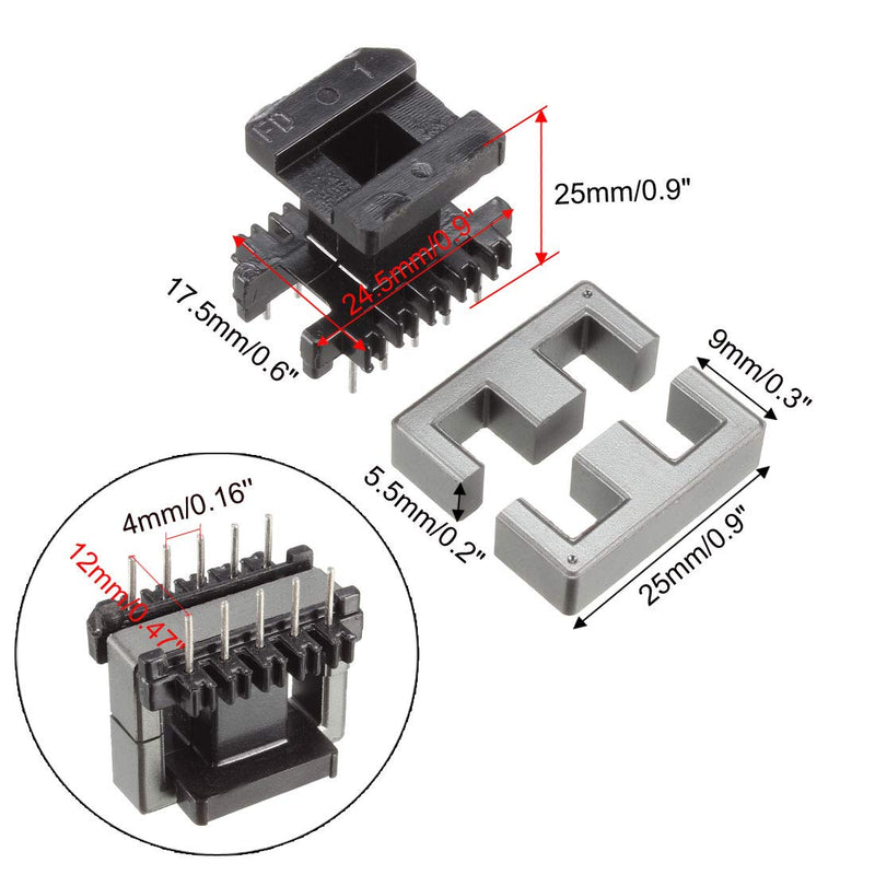 [AUSTRALIA] - sourcing map Transformer Coils Ferrite Core Vertical Ferrite Halves and Coil Set 5 Sets EE25 