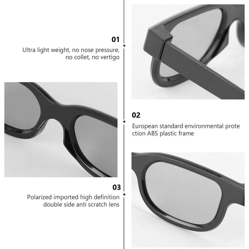 SUPVOX Tv Projector 5 Pairs 3D Viewing Glasses for Movies Game Ultra-Light 3D Glasses Movie Polarizer for Theater Screens Computer Monitors Polarized Glasses