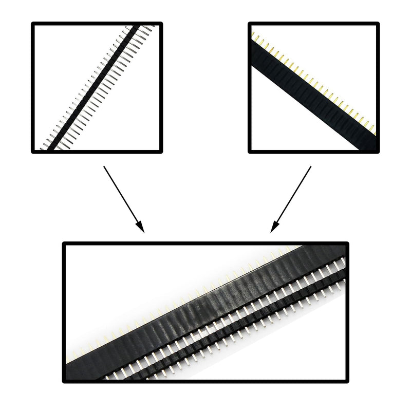 Pack of 50 2.54 mm Breakaway Board 40 Pin Connector Header Male and Female Pin Header PCB Soldering Pin Solder Pins Hole Grid Board for Arduino Prototype Shield