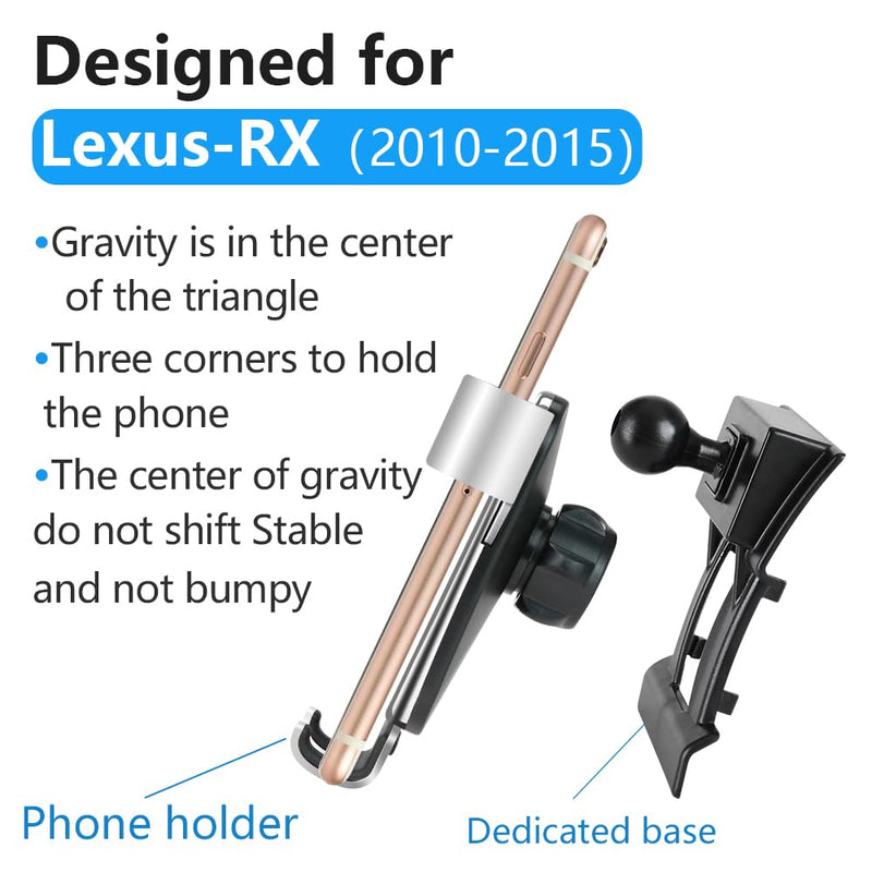 Car Phone Holder for Lexus RX 2010 2011 2012 2013 2014 2015 RX350 RX450h Auto Interior Accessories Best Cell Phones Mount Cellphone Mobile Cradle Charging Navigation Bracket Vent Screen Stand for 2010-2015 Lexus RX