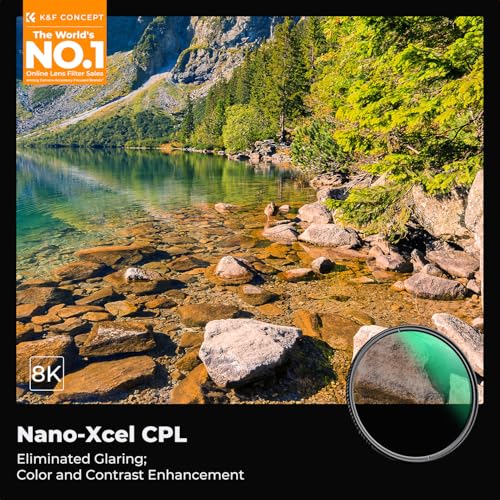 K&F CONCEPT 55mm Circular Polarizer Lens Filter with 28 Multi-Layer Coated