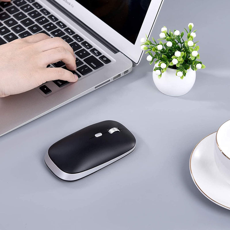 Bluetooth Mouse, PINKCAT Silent Mouse Wireless, Bluetooth 5.0/4.0 Portable Slim Wireless Mouse, Optical Cordless Mouse for Laptop, ipad, MacBook Pro / Air, Mac, PC, Tablet, Chromebook, Surface Pro black
