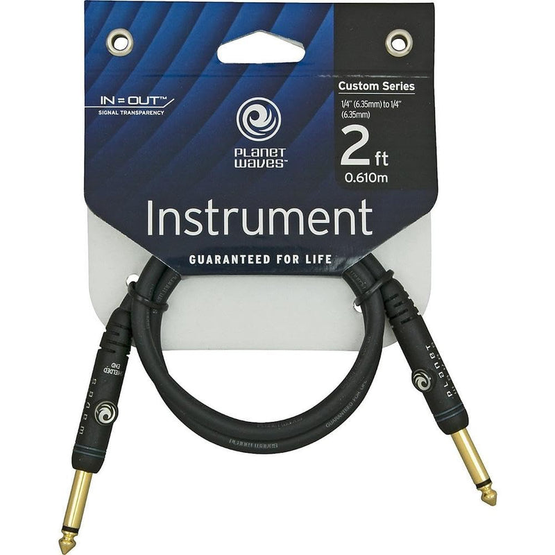 D’Addario Cable, Black, 2 Feet (PW-PC-02) Straight End
