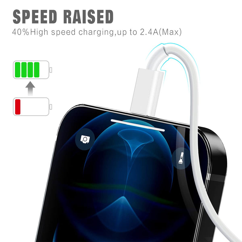 [AUSTRALIA] - iPhone Charger, 5Pack(6/6/6/10/10FT) [Apple MFi Certified] Apple Charging Cables Lightning Cable Fast iPhone Charging Cord for iPhone 14/13/12/11/11Pro/11Max/ X/XS/XR/XS 6/6/6/10/10FT 