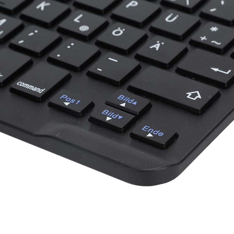 German Keyboard 10Inch Keyboard German Layout USB Computer Keyboard for Laptops, PC(Black) black