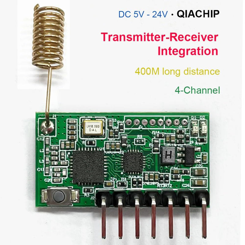 QIACHIP RX480e 868 MHz Transmitter Receiver RF Radio Module for Arduino and Garage Door Opener, Wireless Module with Antenna 4 Sets RX480E-868*4