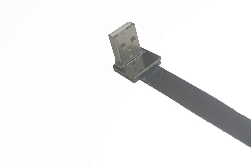 Soft Flat Slim Thin Ribbon Micro USB Male 90 Degree Angled to Standard USB A Male 90 Degree Angled for sync and Charging Black (5CM Micro USB 1 to Standard USB A UP) 5CM Micro USB 1 to Standard USB A UP