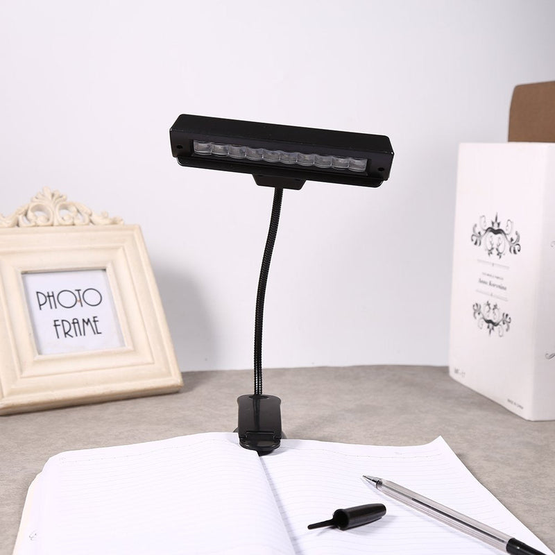 Clip On Lamp Clip On Lamps Plastic Metal Black Portable 10 Led Clip On Music Stand Clamp Light Bedroom Desk Reading Lamp Ac 110V ~220V (b)
