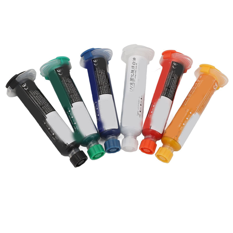 VOBOR UV Soldering Masks Ink, Pack of 6 10 CC Hardening Solder Stop Ink, Solder Stop Paint, PCB Circuit Boards Insulation Protection Paint