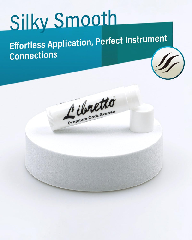 Libretto Premium Cork Grease, Set of 3, Odorless, Smooth, for Woodwind Musical Instruments, clarinets, saxophones, bass clarinets, flutes, oboes, bassoons, 0.16 oz