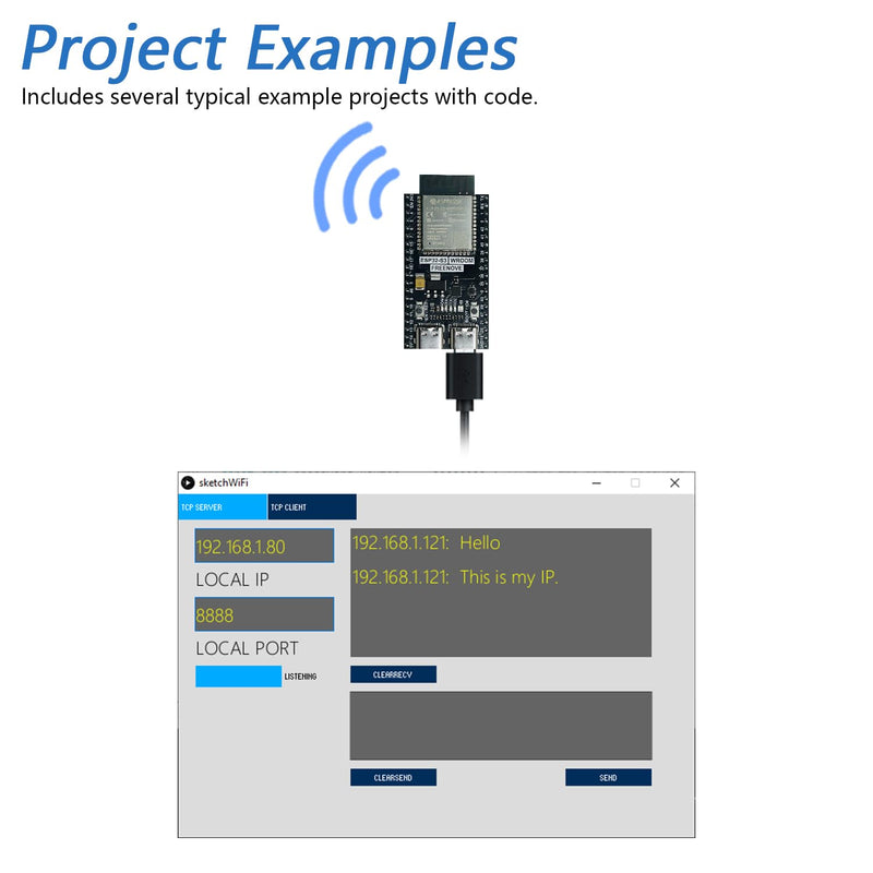 FREENOVE ESP32-S3-WROOM Board Lite (2 Pack), Dual-core 32-bit 240 MHz Microcontroller, Onboard Wireless, Python C Code, Example Projects Tutorial 2 Pack