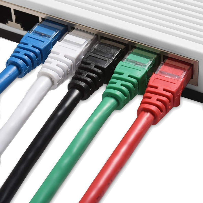 Cable Matters 5-Color Combo Snagless Cat6 Ethernet Cable (Cat6 Cable, Cat 6 Cable) 14 ft & 5-Pack Snagless Cat6 Ethernet Cable