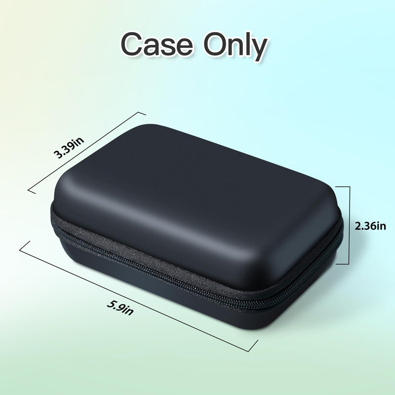 Genuine Case Compatible P21 Label Maker, Compatible with Most Mini Label Printers, for Labeler Makers & Labeling Tapes, Box with Mesh Pocket for Batteries Accessories (Case Only), Black