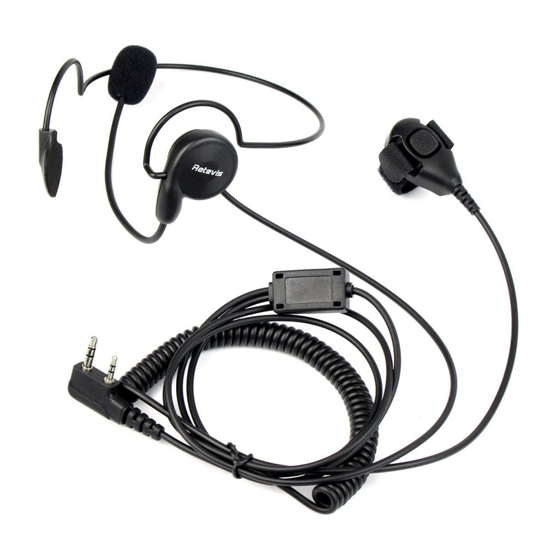 [AUSTRALIA] - Retevis Behind-The-Head Walkie Talkie Headset with Boom Mic,Compatible RT22 RT21 H-777 RT68 Baofeng BF-F8HP UV-5R UV-82 Kenwood Walkie Talkie,Two Way Radio Headset with Finger PTT(1 Pack) 