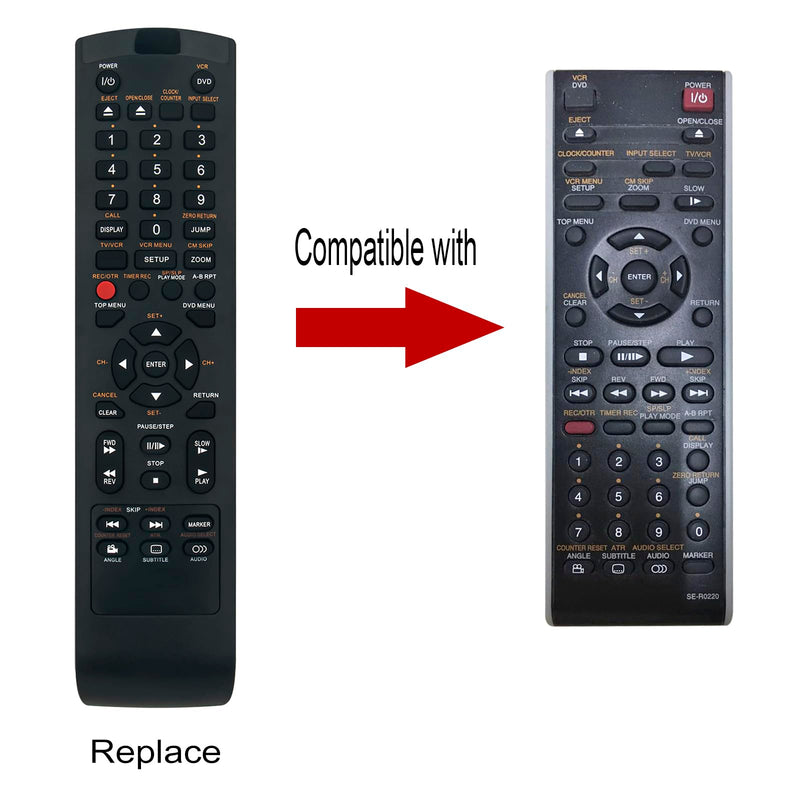 SE-R0220 Replace Remote Control fit for Toshiba DVD VCR Combo SD-KV550 SD-KV550SU SD-V394 SD-V394SC SD-V394SU SD-V395 SD-V395KC DVD Video Player & Video Cassette Recorder