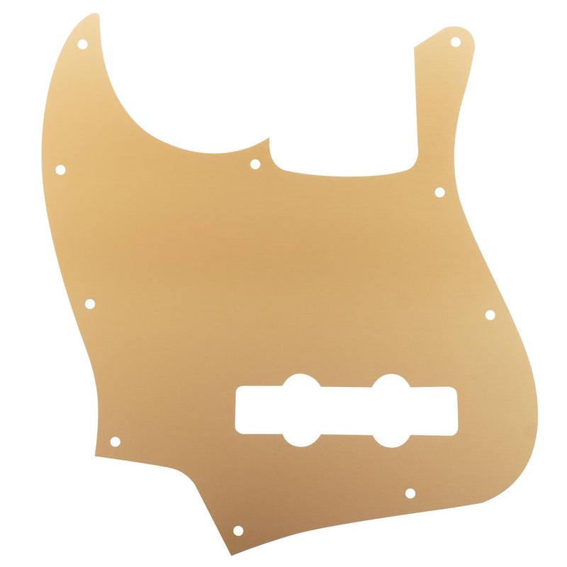 Musiclily Ultra 10 Holes Anodized Aluminum J-Bass Pickguard for American Fender Standard Jazz Bass, Gold