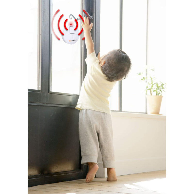[AUSTRALIA] - EVA LOGIK Modern Ultra-Thin Window Alarm with Loud 120dB Sound and Vibration Sensors Compatible with Virtually Any Window, Glass Break Alarm Perfect for Home, Office, Dorm Room- 8 Pack 