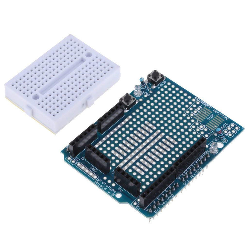 Hailege 2 x UNO R3 Proto Shield Prototype Expansion Board with SYB-170 Mini Breadboard Based on Arduino UNO R3 ProtoShield
