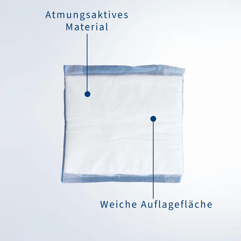 ABENA Absorbent Dressings 10 x 10 cm, Pack of 50, White, Sterile, Highly Absorbent Dressings, Absorbent Pad, Absorbent Pad, Latex Free, with Water-Repellent Backing