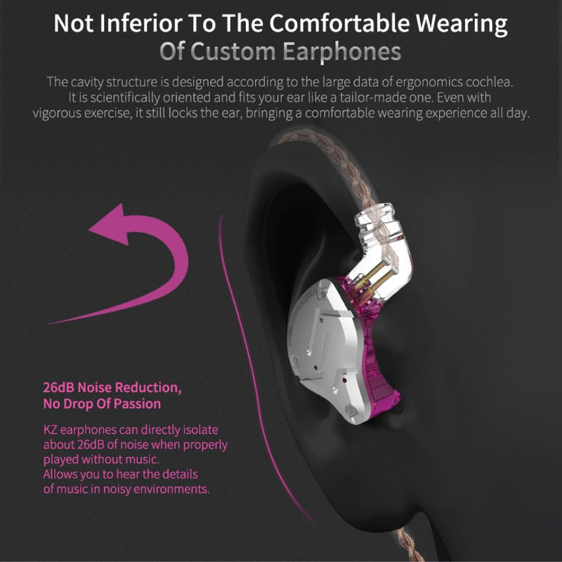 KZ ZS10 Pro in Ear Monitor Earphone, 5 Hybrid Dynamic Driver Balanced Armature Earbuds Stereo Sound Comfortable Noise Isolation Earphone with Leatherette Case (Without Mic, Stone Black) KZ ZS10 Pro without Mic