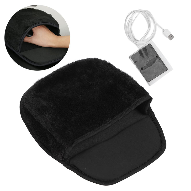 Hand Warmer Mouse Pad, Heated Mouse Pad Office Mousepad USB Heated Computer Mouse Pad Hand Warmers Hand Warmer Roomy Hand Warming Mouse Pad Desk Accessories for Men Women Heating Mouse Pads (Black) Black
