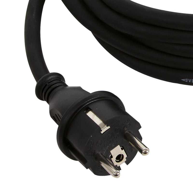 REV Ritter 0577133555 Lead with Grounded Plug Cord H05RR-F 1.5 mm² Cable – Black 2-black 3m