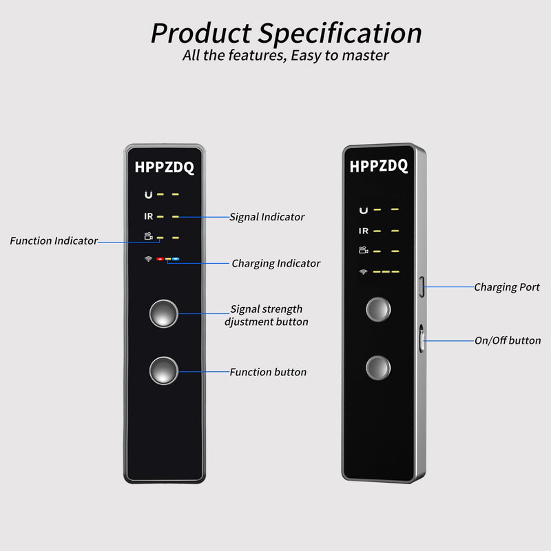 Hidden Camera Detectors ST0 Pro - Camera Detector Hidden Devices Detectors Anti Spy Sweeper Bug Detector RF Finder GPS Tracker Detector Indoors Outdoor for Car Home Office Travel Hotel Airbnb