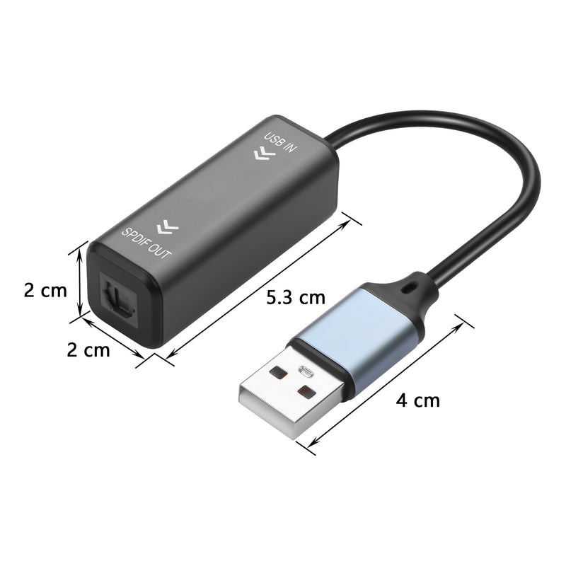 [AUSTRALIA] - GINTOOYUN 24 Bit 96K Sampling Rate USB to Fiber Optic Audio Converter 10CM/0.32FT Optical Interface USB to Fiber Optic Audio Converter TV Computer Connection Echo Wall Speaker 