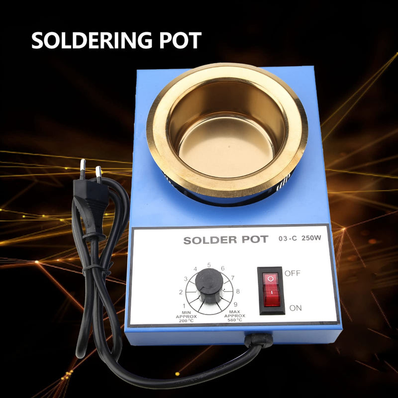 220 V Soldering Pot Stability Heating Desoldering Bath for Casting Melting Melting Refining (EU Plug) (250 W) 250W