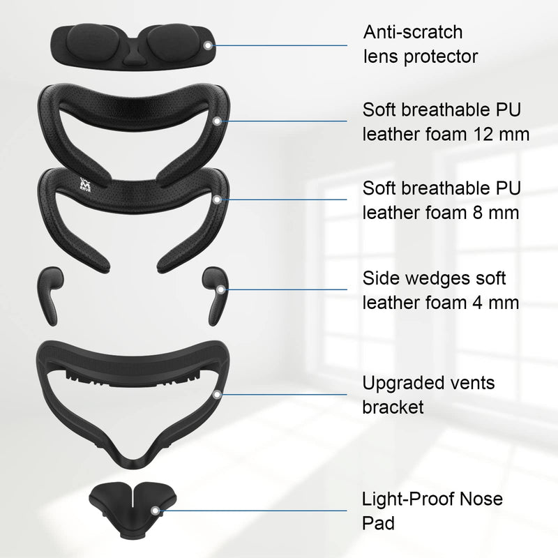 AMVR Lens Protector Cover Compatible with Quest 2 & Face Pad Compatible with Quest 2 Accessories
