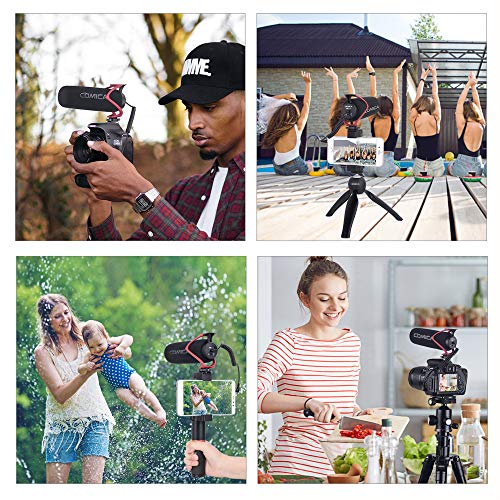 COMICA CVM-V30 LITE Video Microphone,Super-Cardioid Condenser On-Camera Shotgun Microphone for Canon Nikon Sony Panasonic DSLR Cameras,Mic for iPhone Android Smartphone with 3.5mm Jack(Red) Red