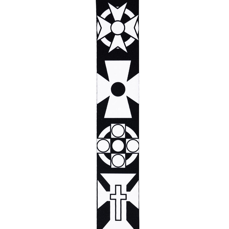 D'Addario Accessories Joe Satriani Swivel Guitar Strap, Crosses, Black, Large