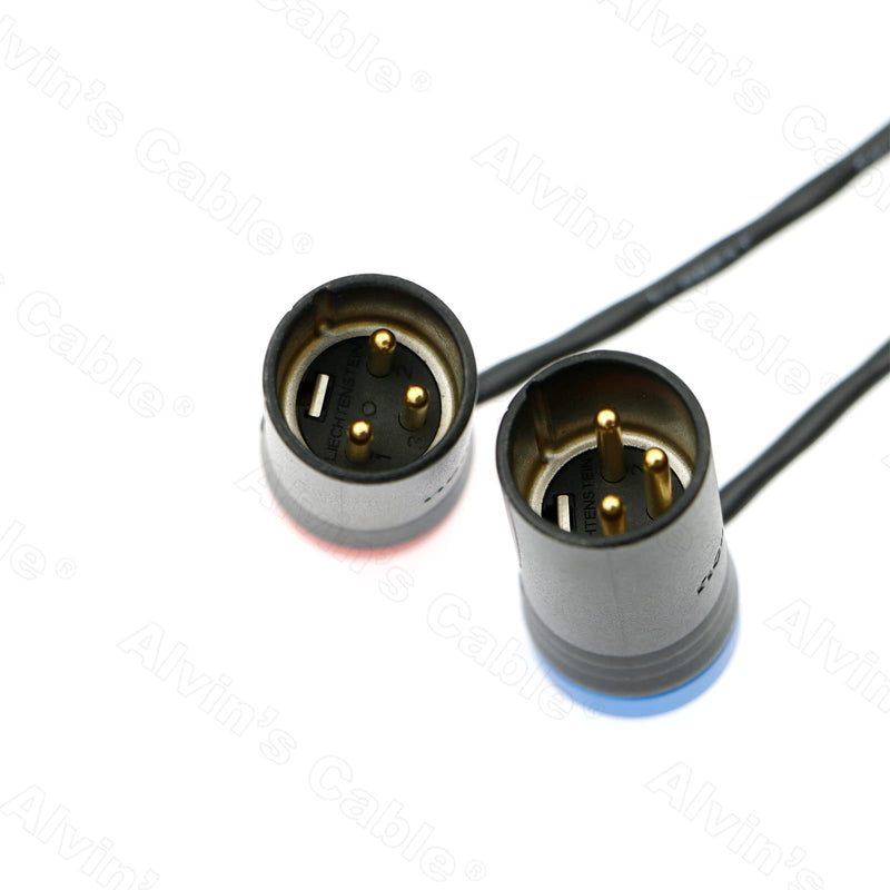 Alvin's Cables 10Inch (25cm) Low Profile TA5F to Dual LP XLR 3 Pin Male Audio-Cable for Wisycom-MCR54, Lectrosonics-DCHR-Receiver, Cameras, Portable Recorders, Mixers
