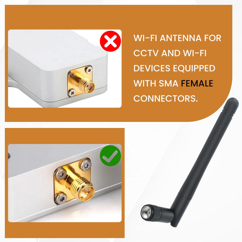 4 Pack 2.4GHz / 5.8GHz Dual Band WiFi Antenna, 3dBi MIMO RP-SMA Male Antenna