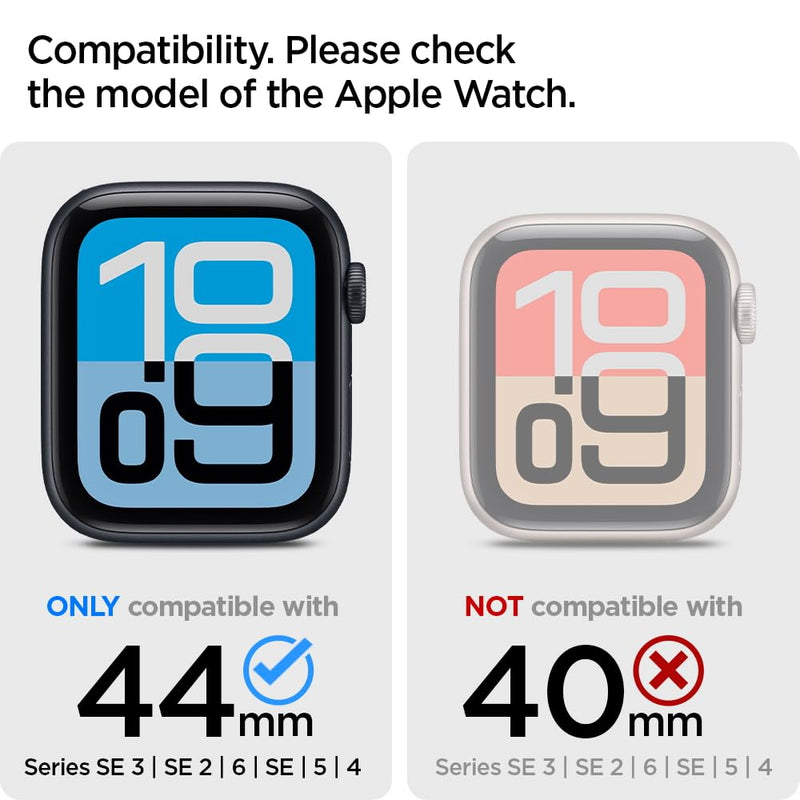 Spigen Thin Fit Case and Lite Fit Band Designed for Apple Watch Bands 44mm Series SE3/SE2/6/SE/5/4 - Black